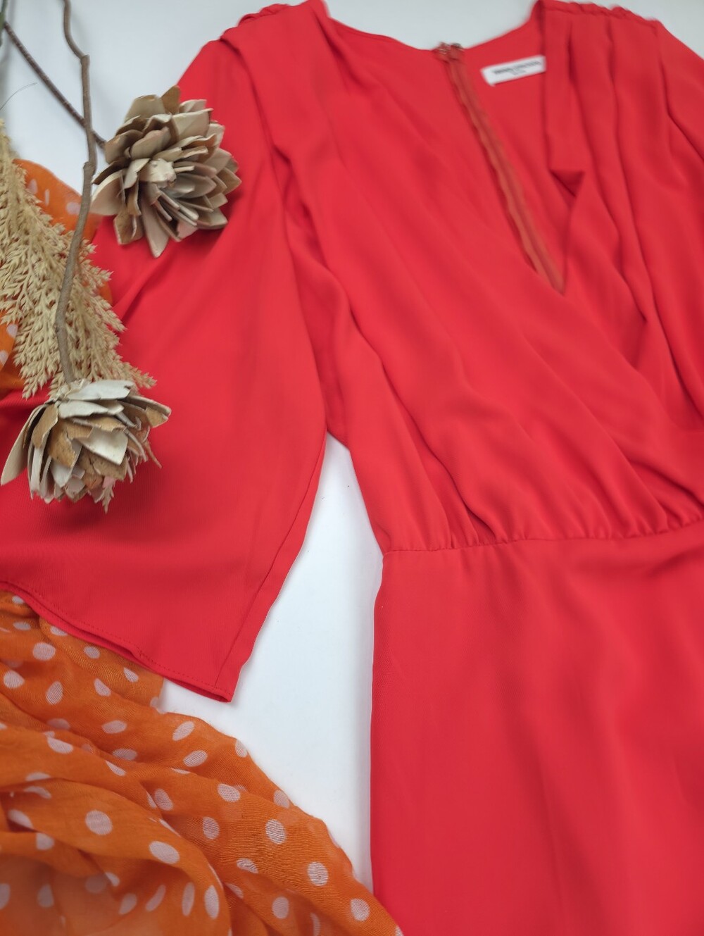 Amanda Uprichard Red Coral Dress Sz L - Picture 2 of 11